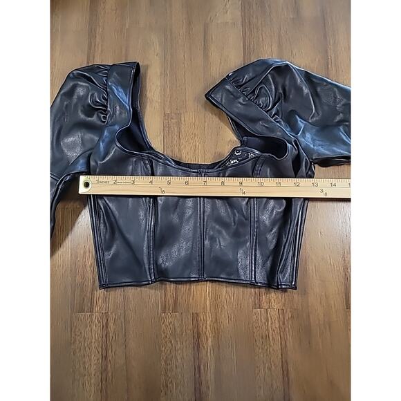 Victoria’s Secret Faux Leather Crop Bra Top Black 34B Goth Grunge - Picture 5 of 7
